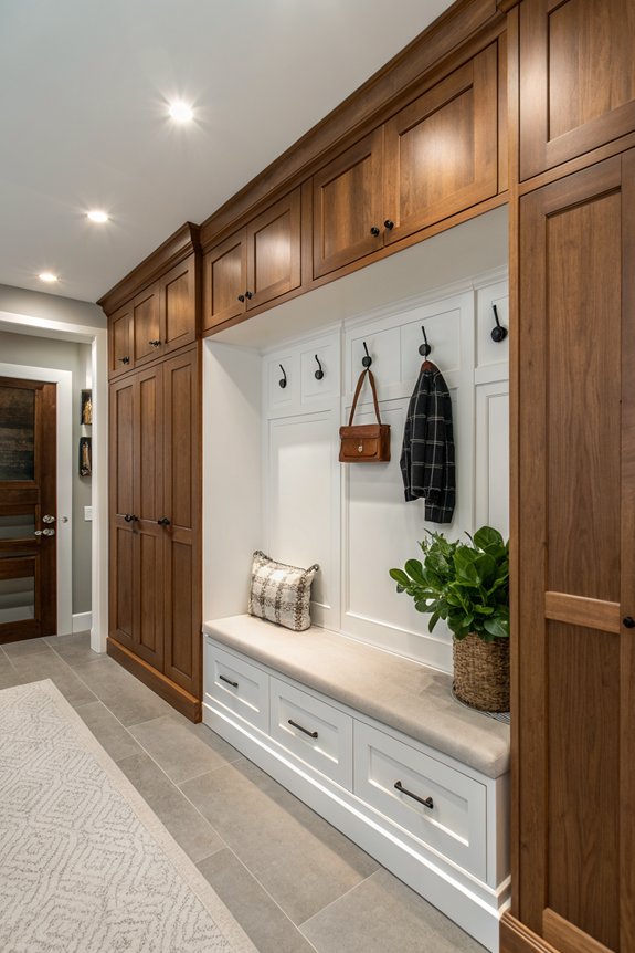 custom built ins enhance entryway