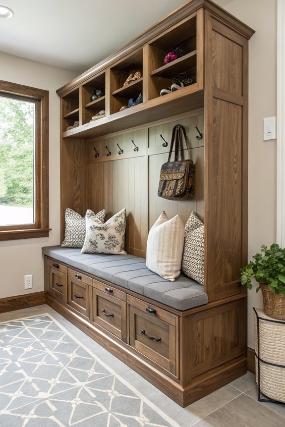 custom functional mudroom benches