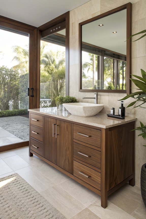 custom walnut bathroom vanities