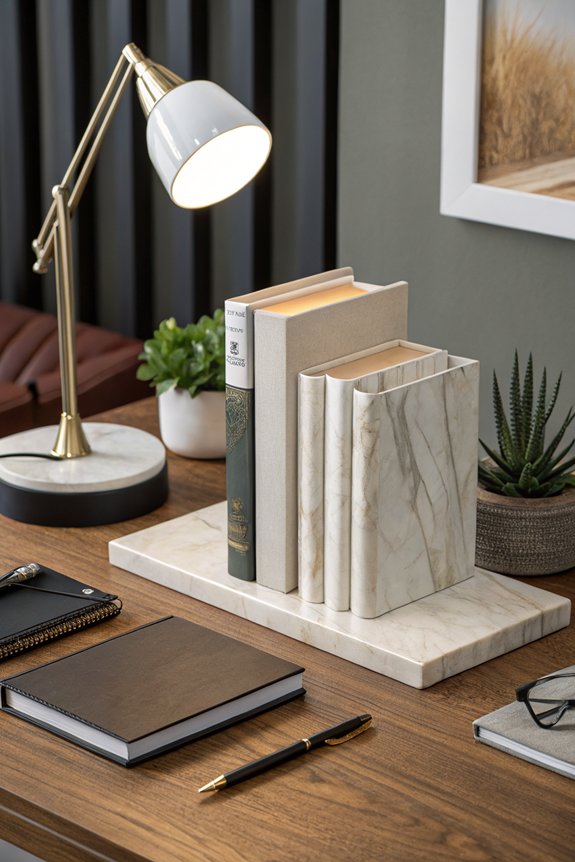 decorative bookends enhance organization