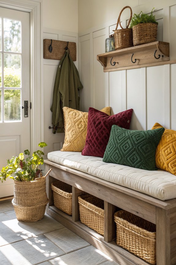 decorative throw pillows enhance comfort