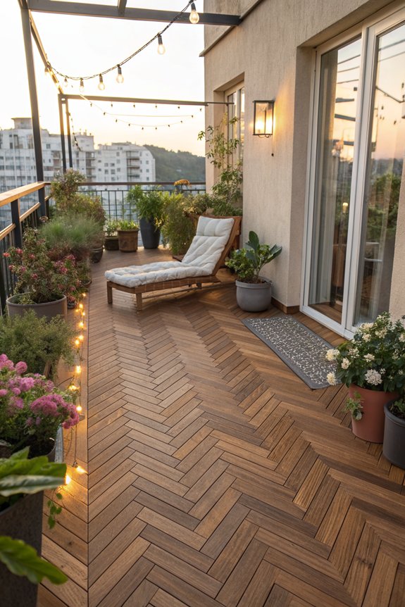 diy balcony wooden flooring