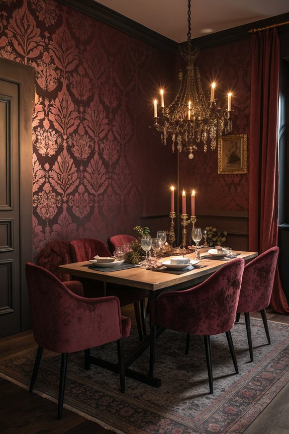dramatic wallpaper for dining