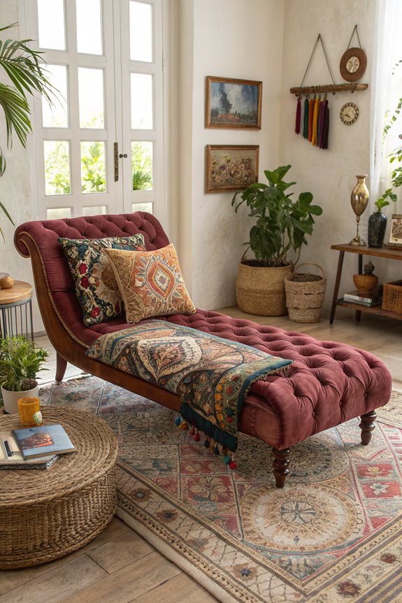 eclectic bohemian chaise lounge