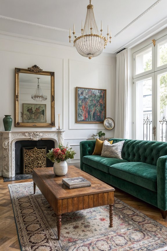 eclectic vintage modern living room