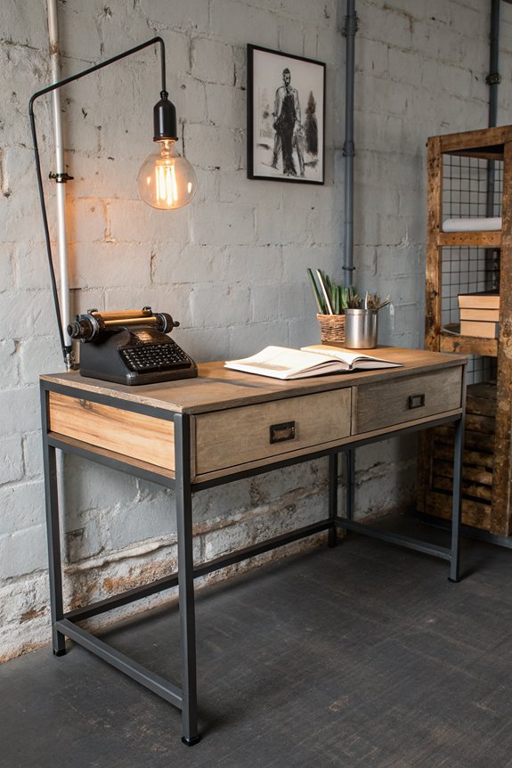 edgy industrial bedroom desks