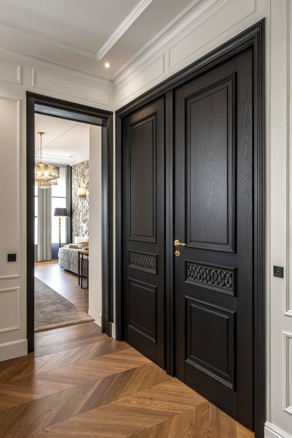 elegant black bedroom doors