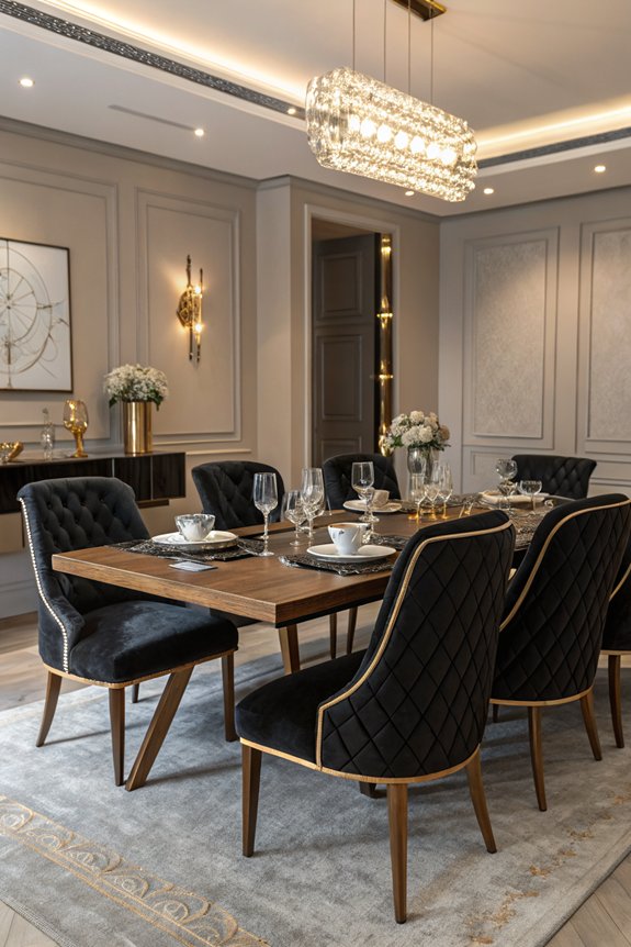 elegant black dining chairs