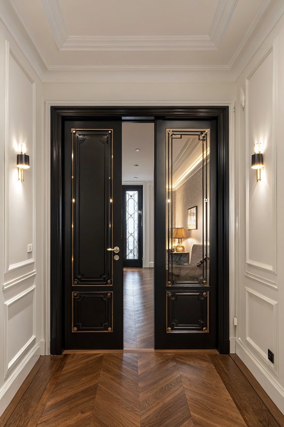 elegant black french doors