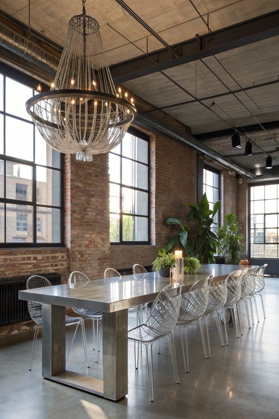 elegant glass and metal