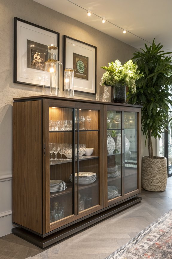 elegant glass door sideboards