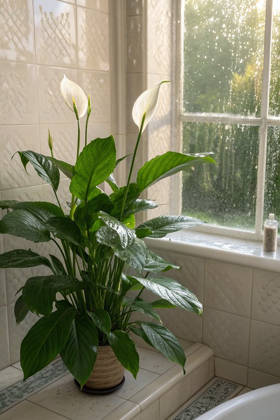 elegant low light bathroom plant