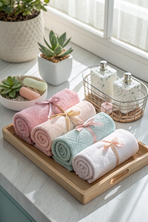 elegant rolled towel display