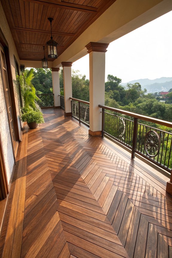 elevated wooden balcony platforms