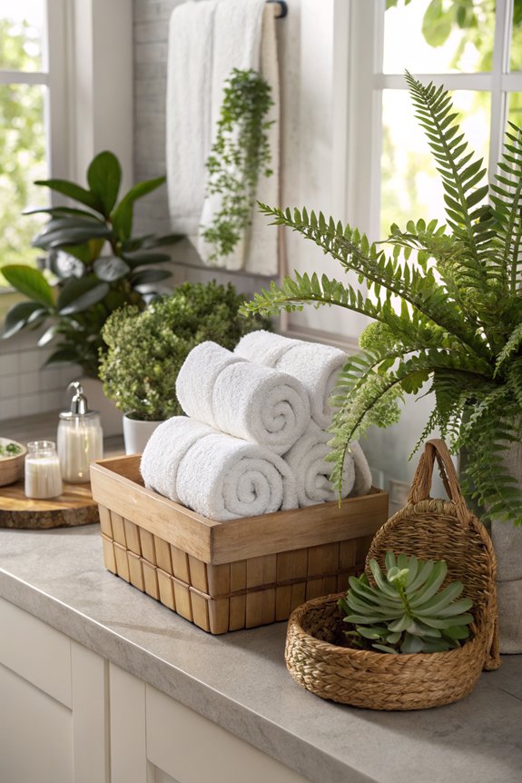 enhance bathroom with plants