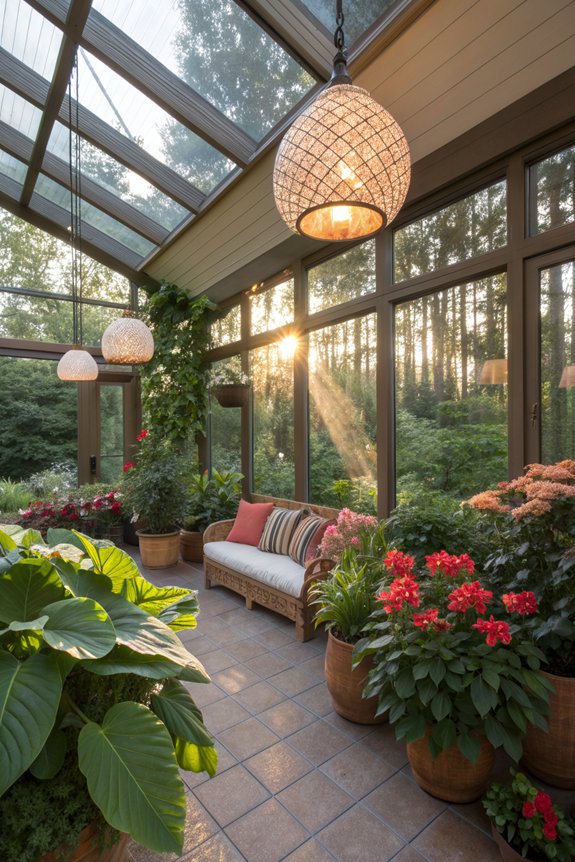 enhancing sunroom garden lighting