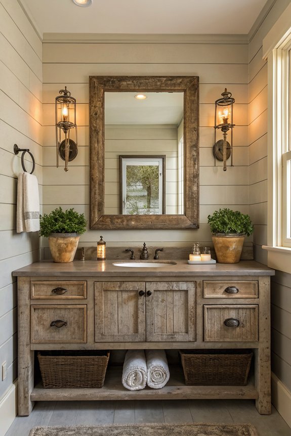 farmhouse mirrors for warmth