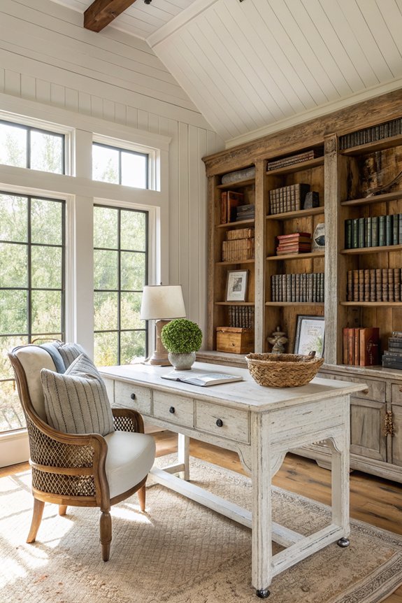 farmhouse style desk features