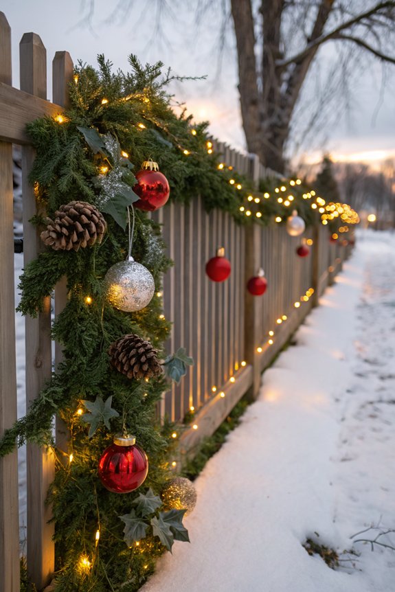 festive fence decorative garlands