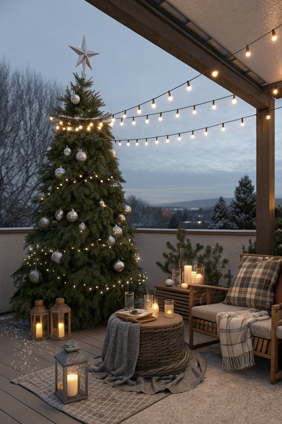 festive outdoor christmas tree