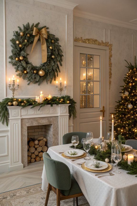 festive wreath for welcoming