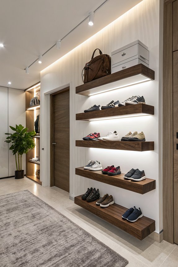 floating minimalist shoe shelves
