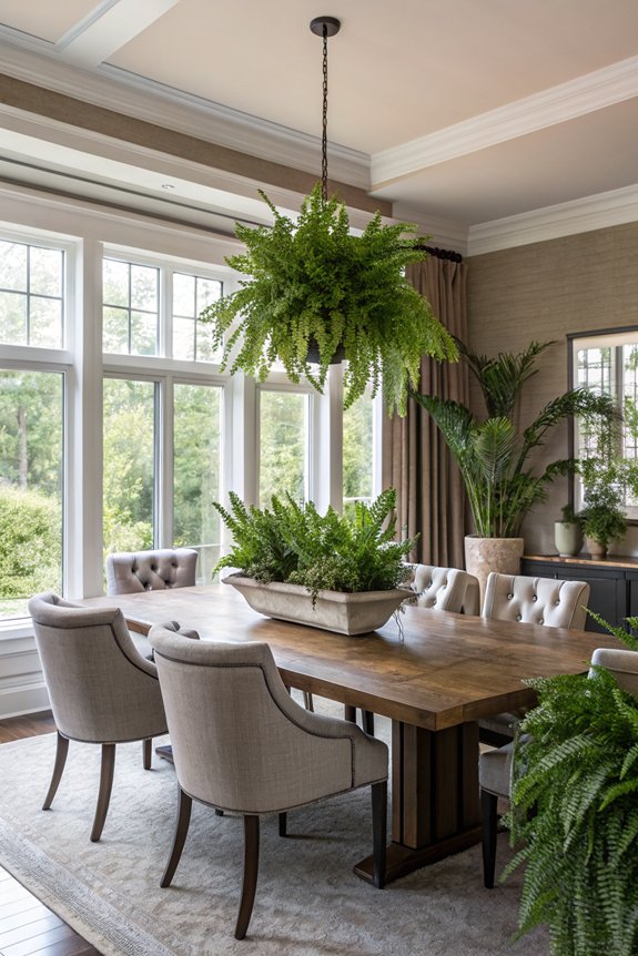 fresh greenery enhances dining