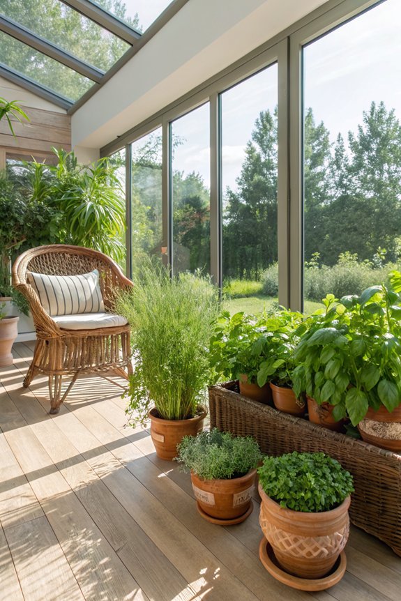 fresh herbs for sunroom