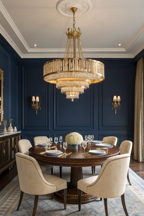 gold chandelier wall colors