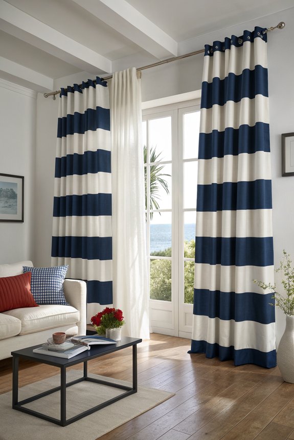 graphic bold striped curtains