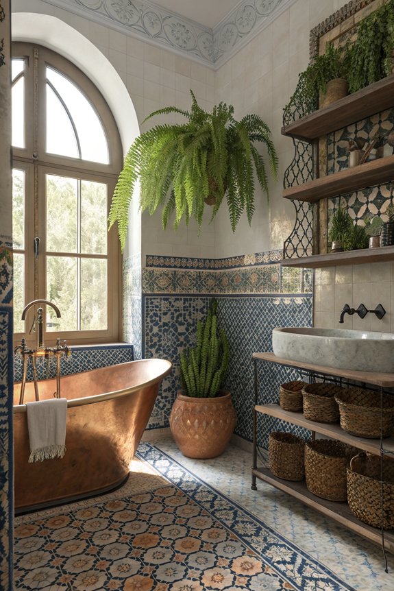 greenery enhances moroccan bathrooms