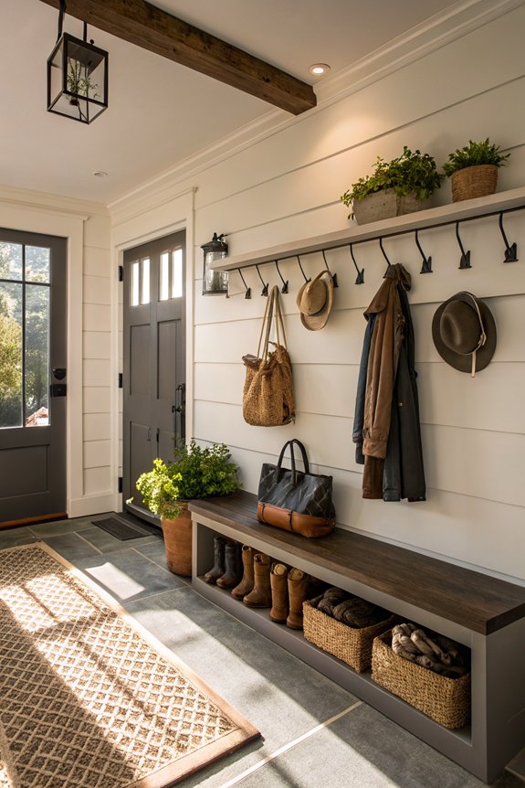 hooks at various heights