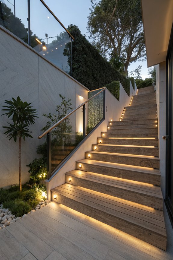 illuminated floating stair lights