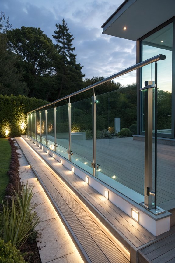 illuminated glass railing panels