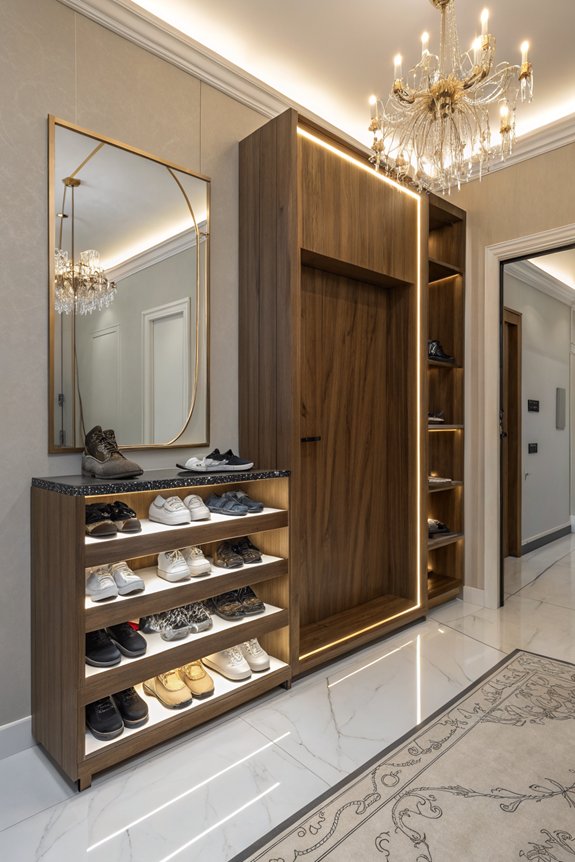 illuminated stylish shoe storage