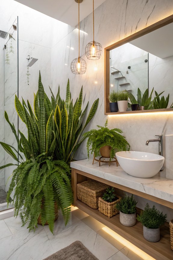 indoor plants enhance bathrooms