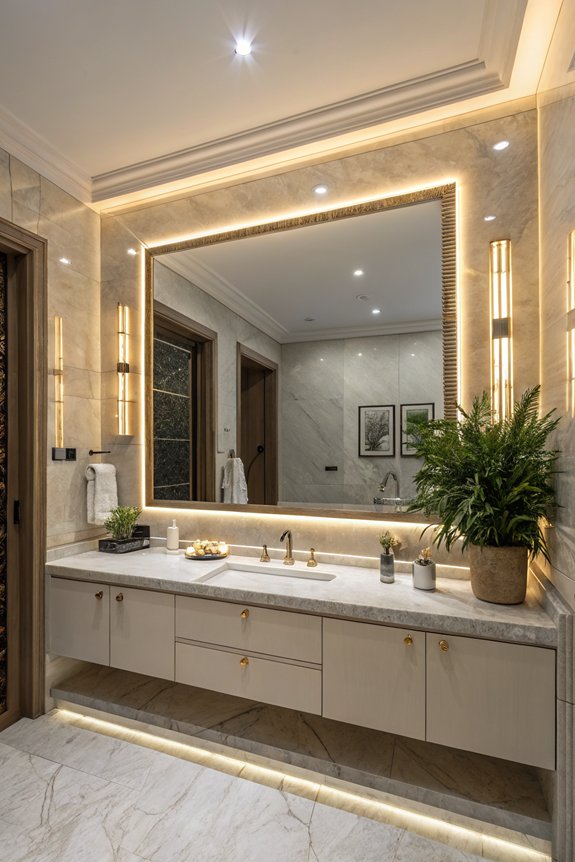 integrated lighting bathroom mirrors
