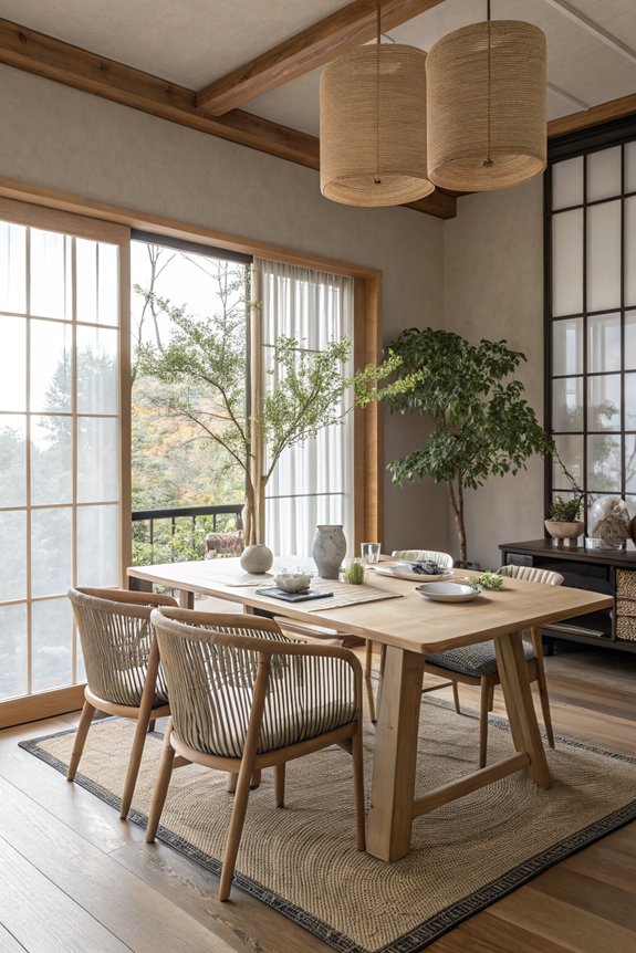 japandi style dining rooms