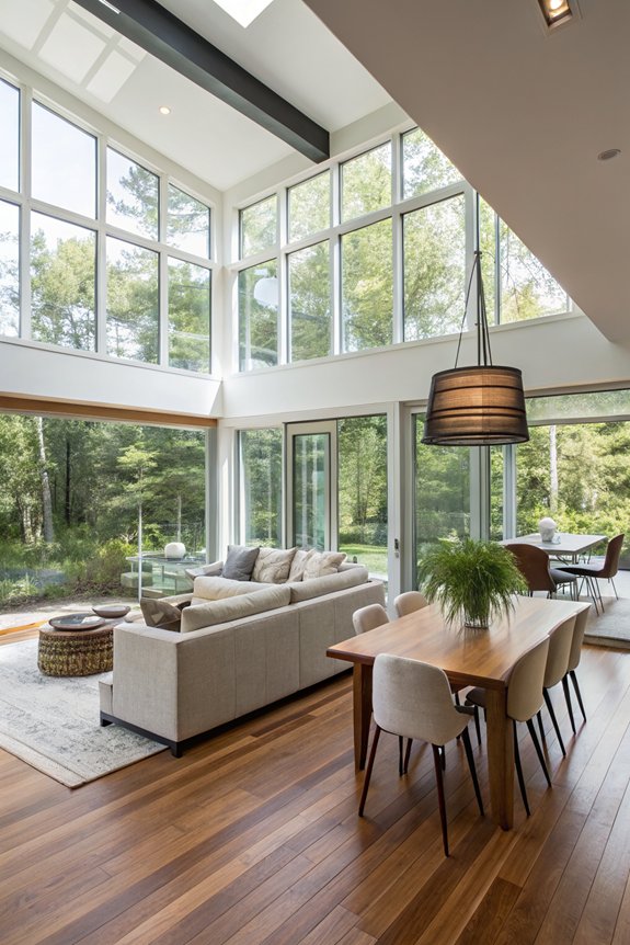 large windows enhance brightness