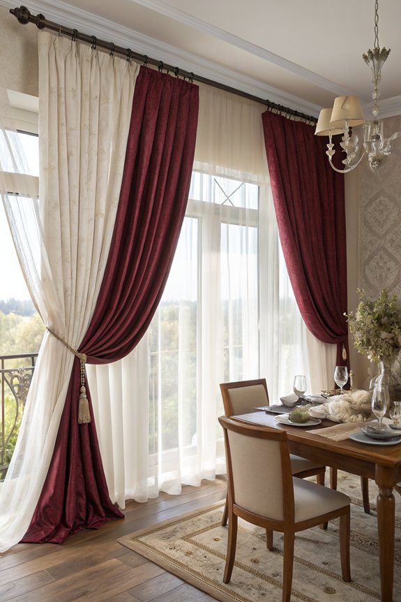 layered curtains for texture