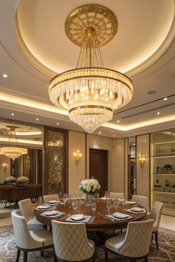 layered lighting enhances chandeliers