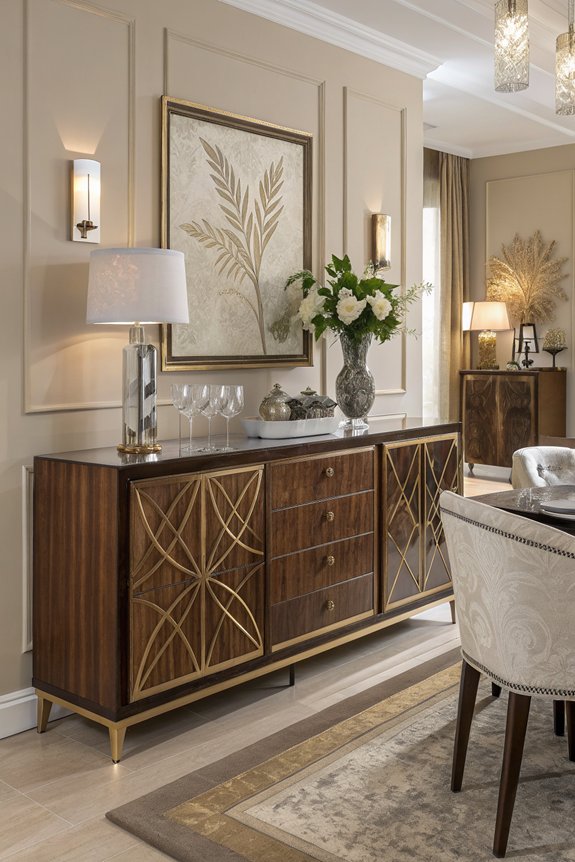 luxurious metallic accent sideboards