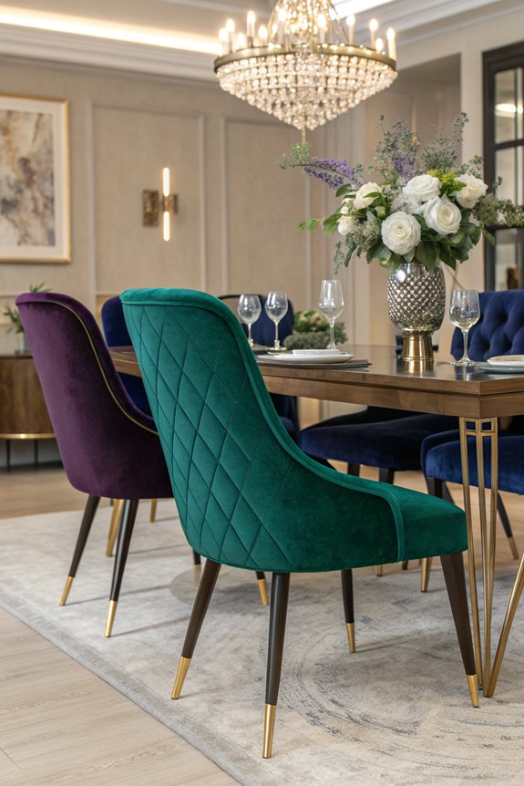 luxurious velvet dining chairs