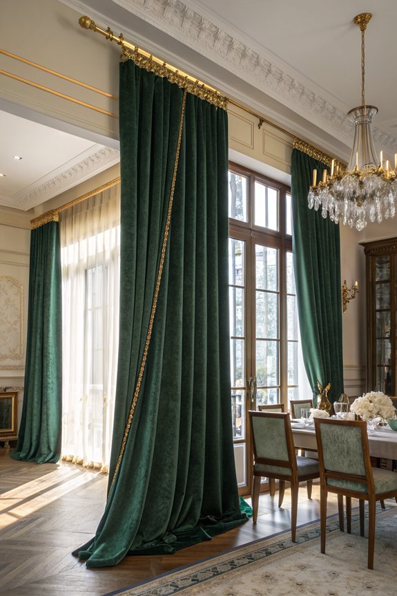 luxurious velvet dining curtains
