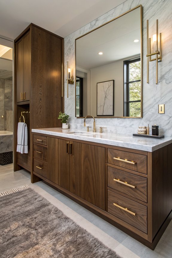 luxury walnut and marble