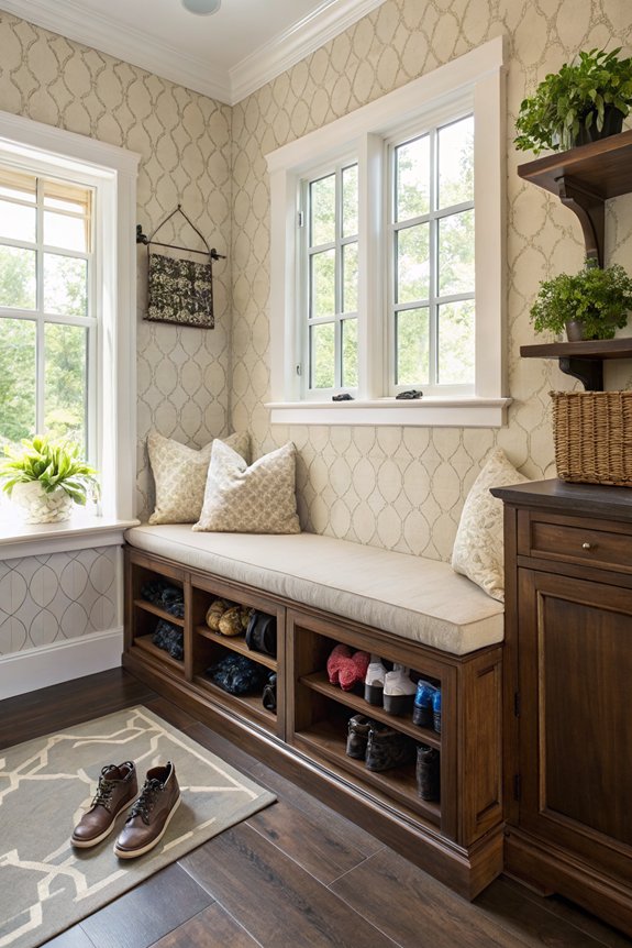 maximize mudroom corner seating