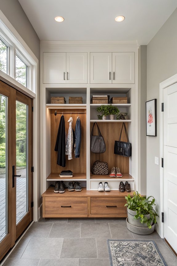 maximize mudroom storage efficiently