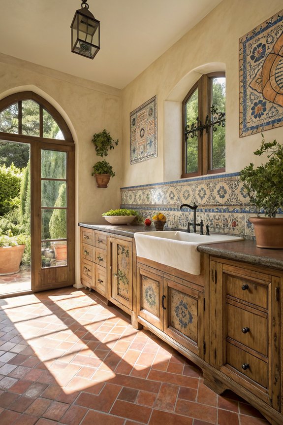 mediterranean custom cabinet elegance