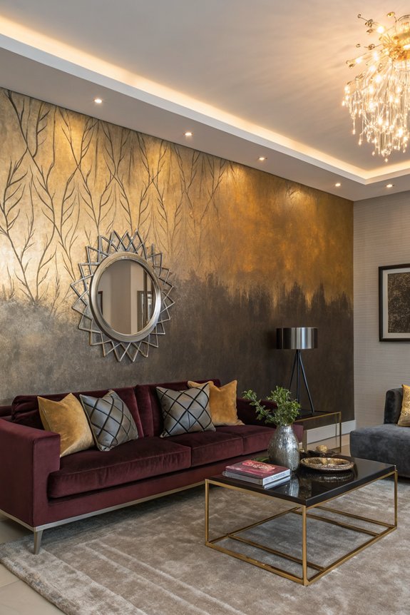 metallic accents for glamour