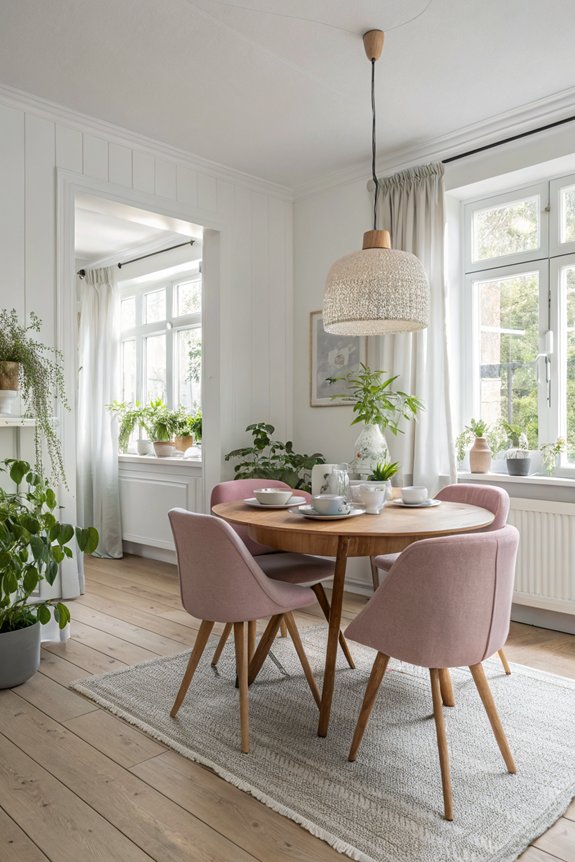 minimalist bright scandinavian dining